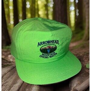 Arrowhead Mountain Spring Water Colorado Leisure Sports Vintage Neon Green Hat